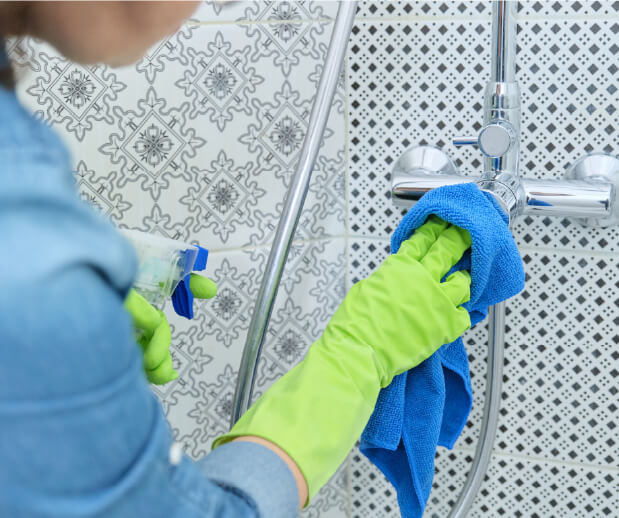 Cleaner wiping shower head